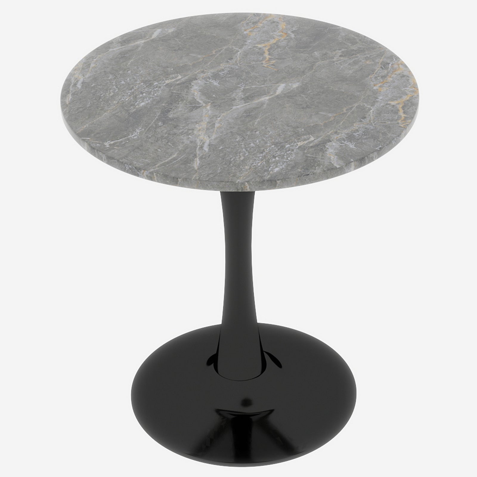 Logidon ronde salontafel marmerlook grijs 70 cm diameter tulpvoet