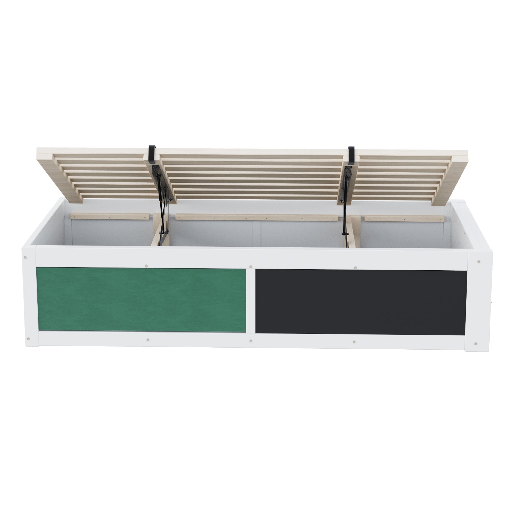 Logidon Houten Bed 90x200 cm met Hydraulisch Opbergvak Schrijfbord Wit