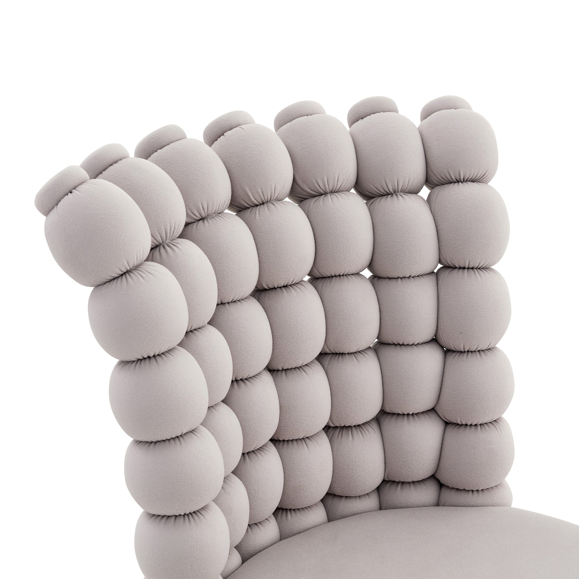 Logidon lichtgrijze fluwelen eetkamerstoelen met kogelketting rugleuning set van 2