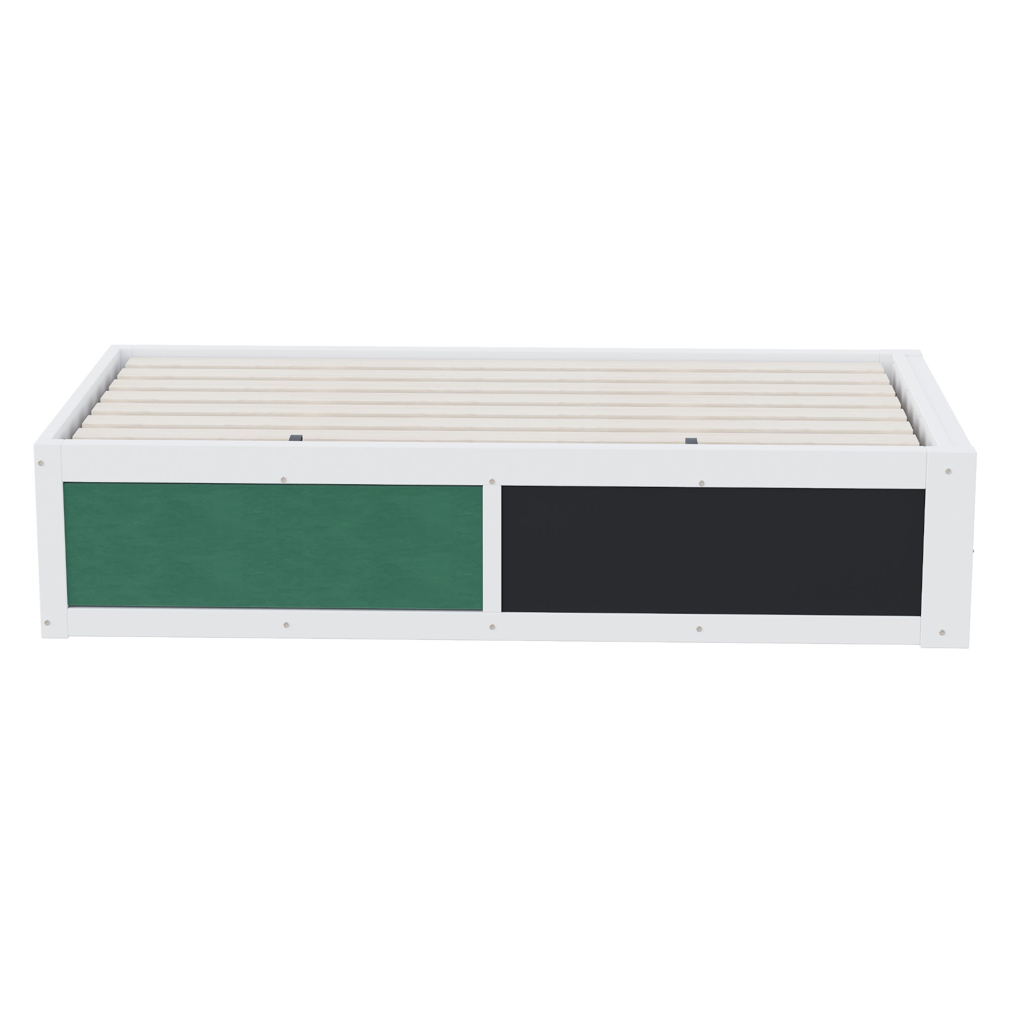 Logidon Houten Bed 90x200 cm met Hydraulisch Opbergvak Schrijfbord Wit