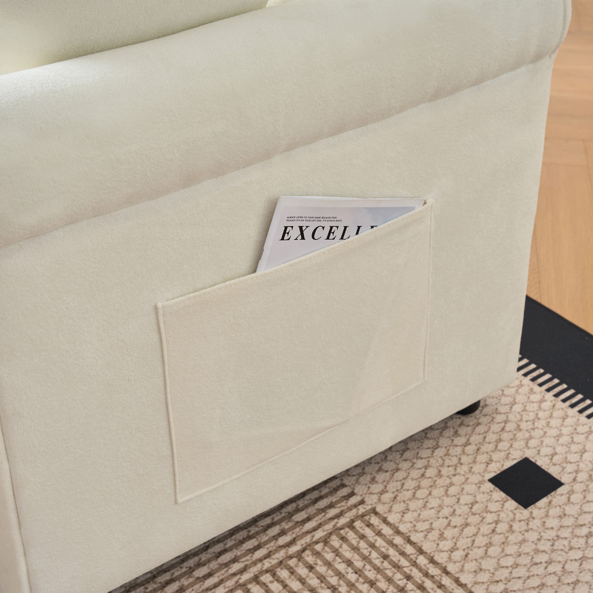 Logidon hoekslaapbank slaapfunctie L-vorm chenille beige