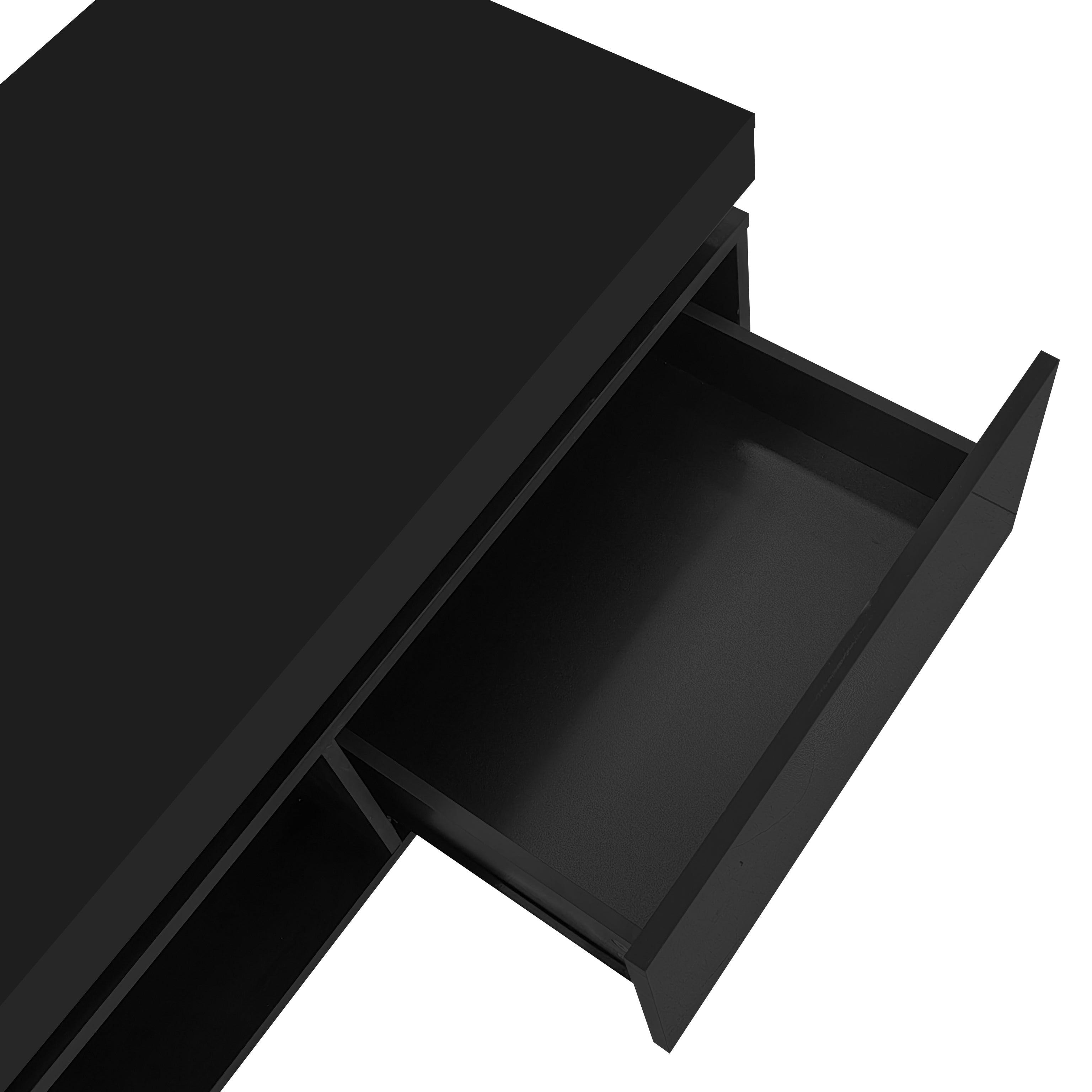 Logidon hoogglans salontafel zwart met LED verlichting 100x50x40 cm