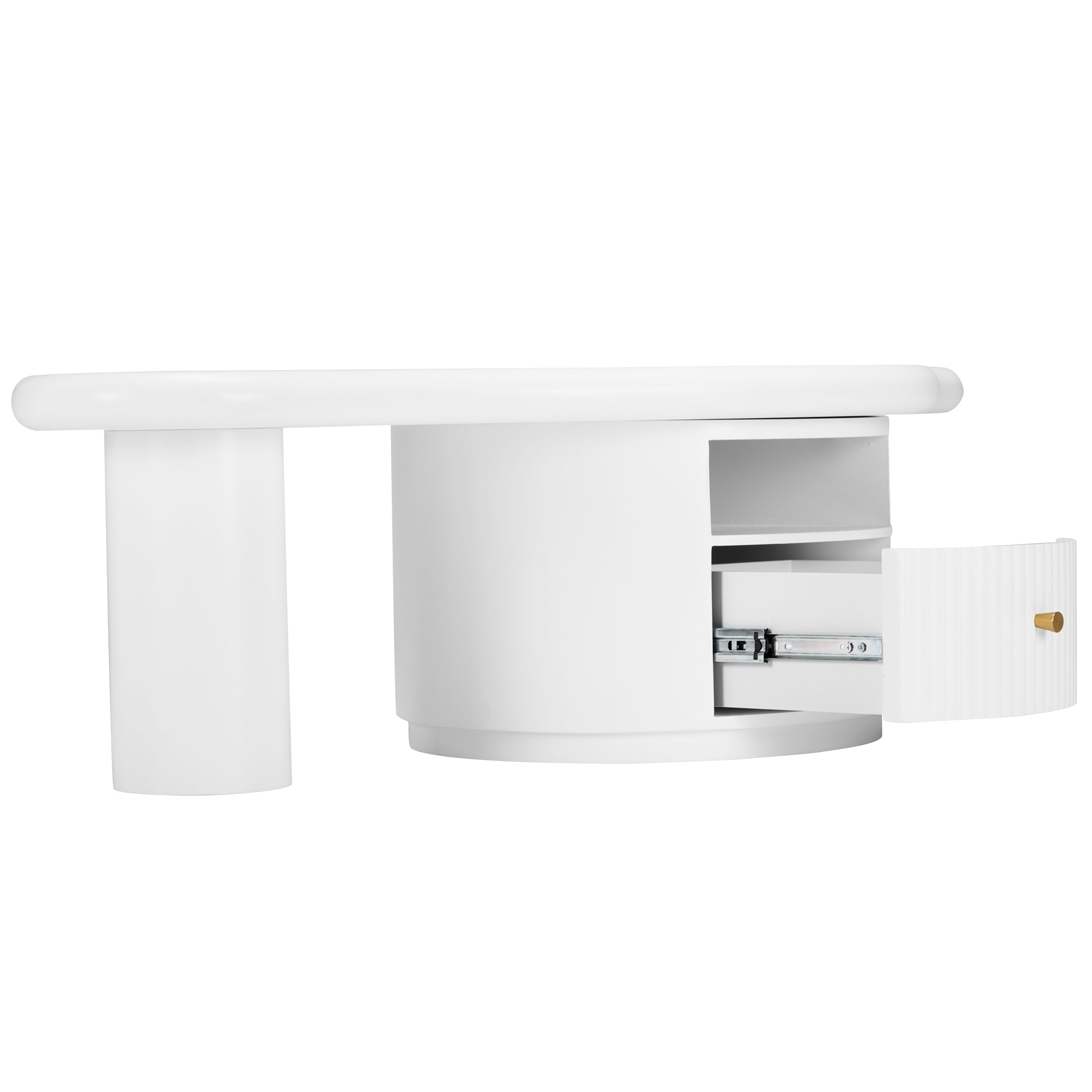 Logidon onregelmatige salontafel in wolkvorm 110x60cm wit