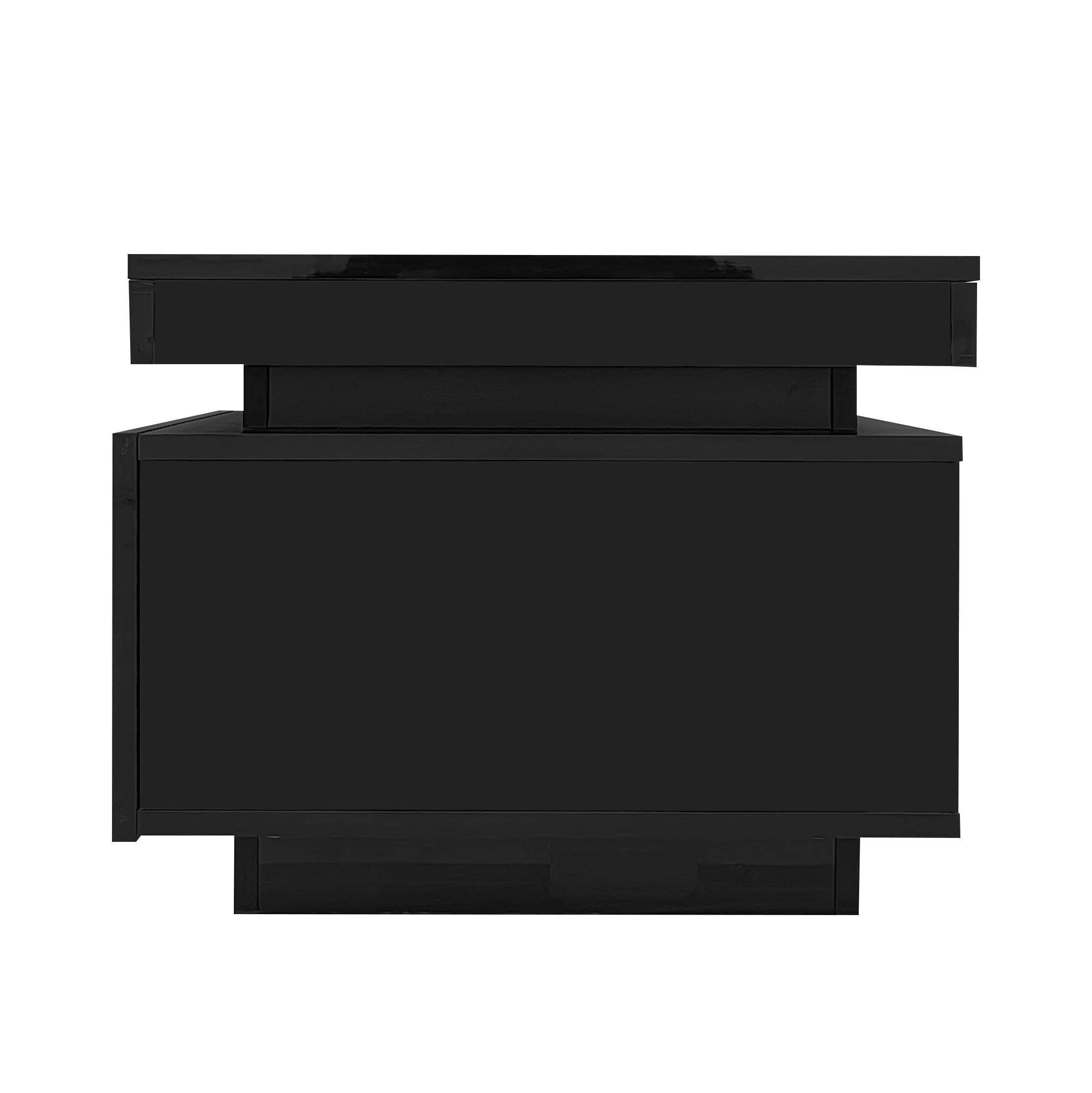 Logidon TV wall cabinet set black high gloss with LED lighting 181cm