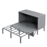 Logidon bedkast 140x200 cm grijs opklapbed met lattenbodem