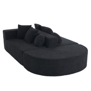 Logidon Cloud Bench Velvet Zwart Modulaire 5-zitsbank