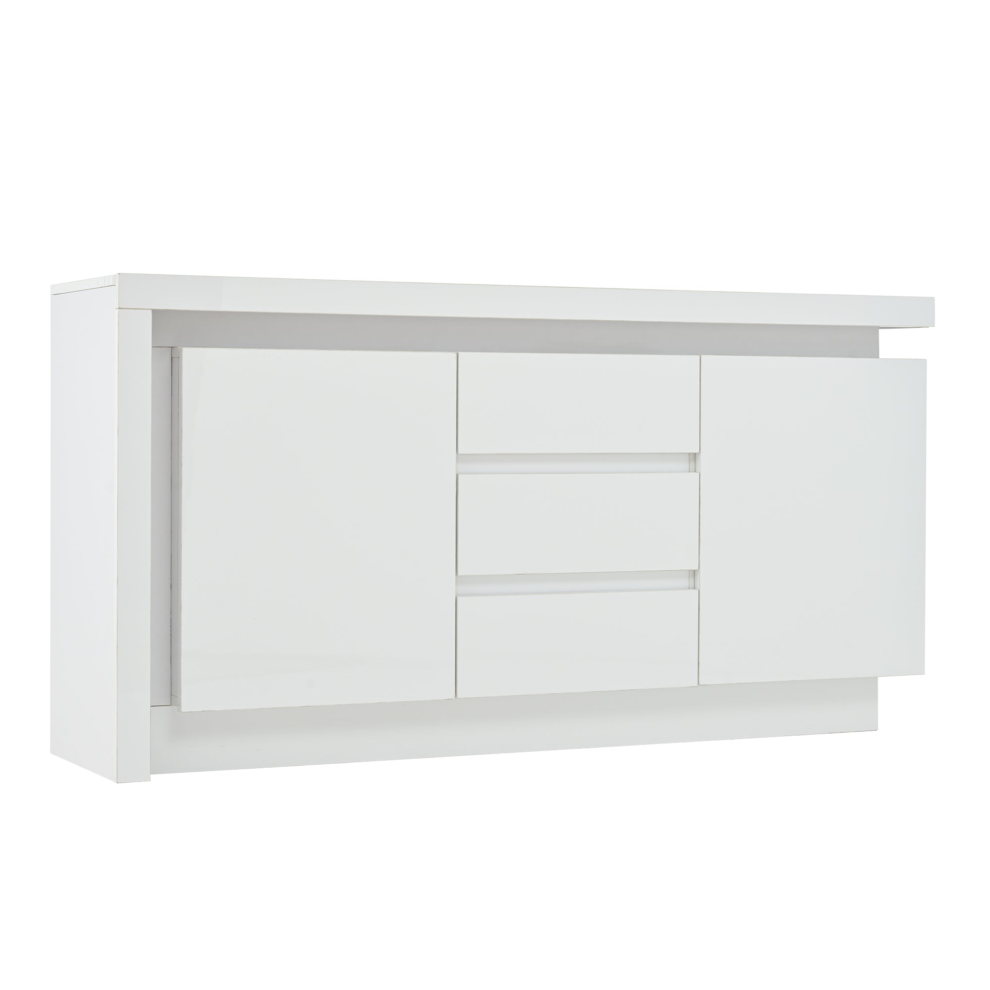 Logidon sideboard 140x35x72 cm white high gloss with LED