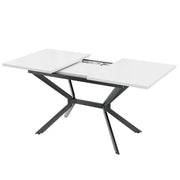 Logidon Witte Uitschuifbare Eettafel 120 160 cm Breed 80 cm