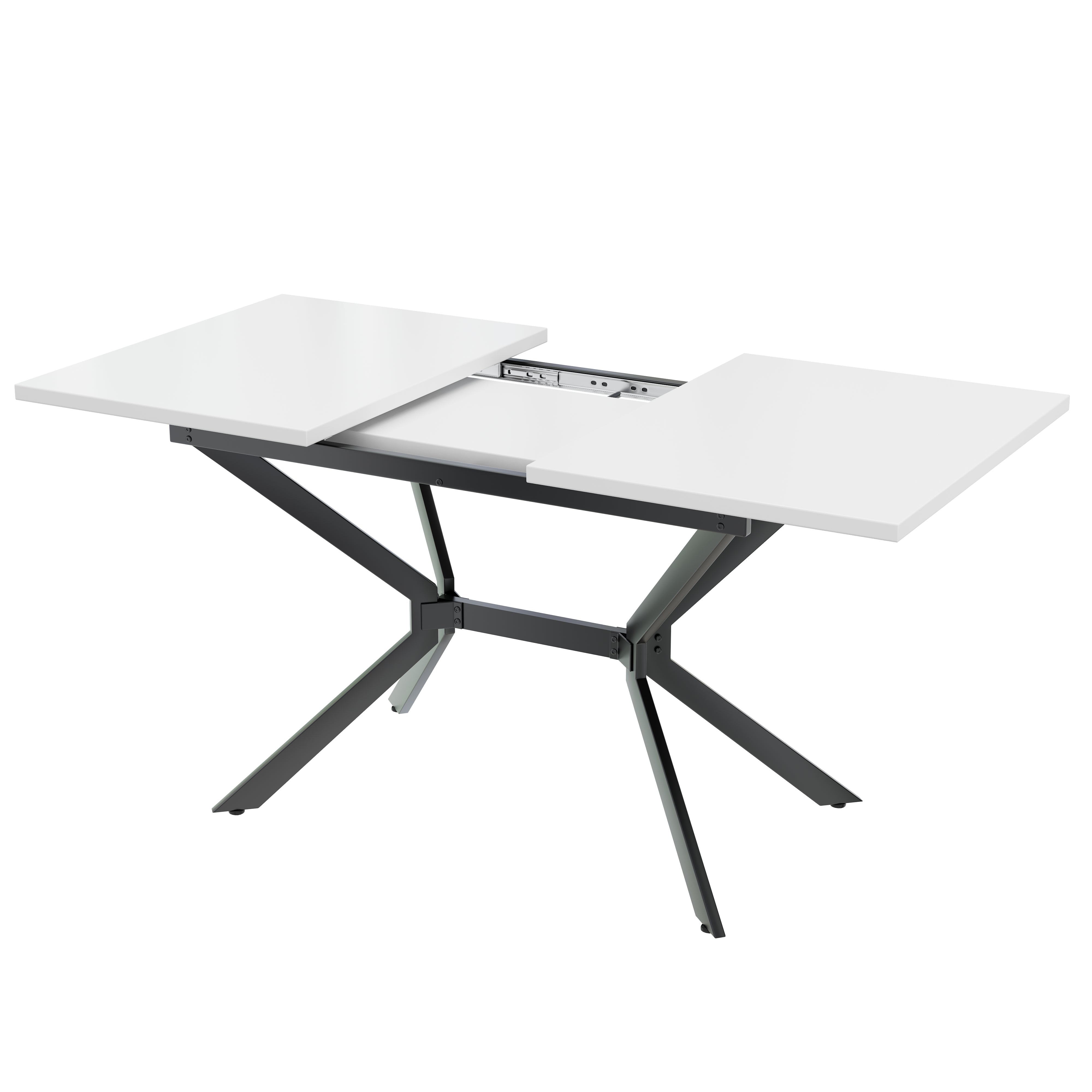 Logidon Witte Uitschuifbare Eettafel 120 160 cm Breed 80 cm