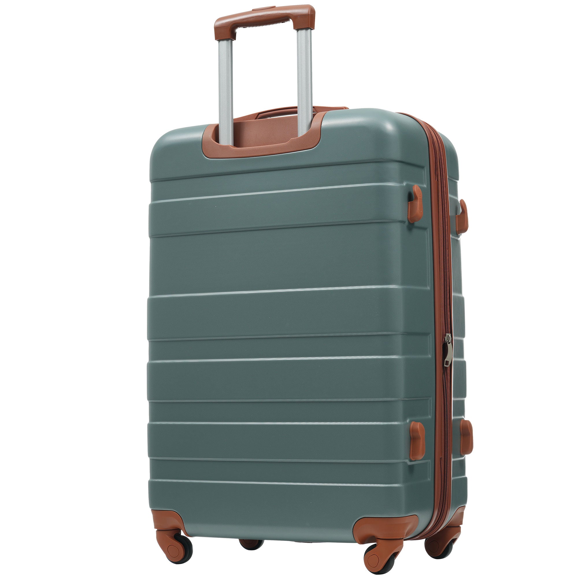 Logidon Hardshell Koffer 28 Inch Donkergroen Bruin TSA 4 Wielen