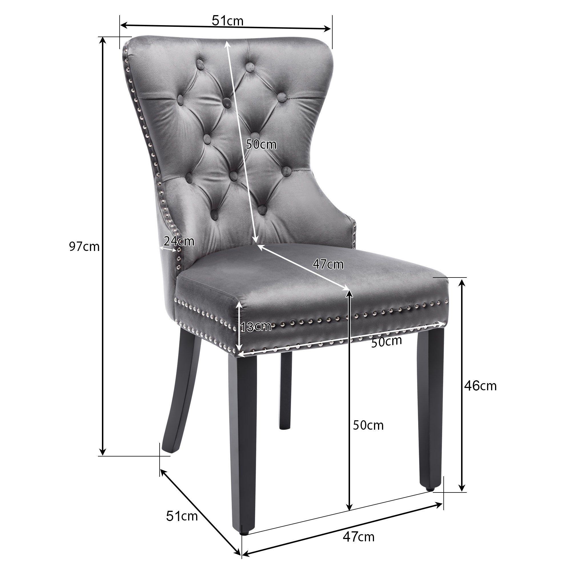 Logidon velvet dining chairs set of 4 button detail oak legs gray