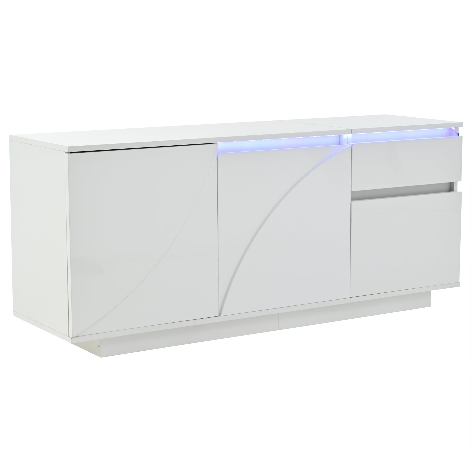 Logidon 140 x 40 x 60 cm hoogglans dressoir wit met LED