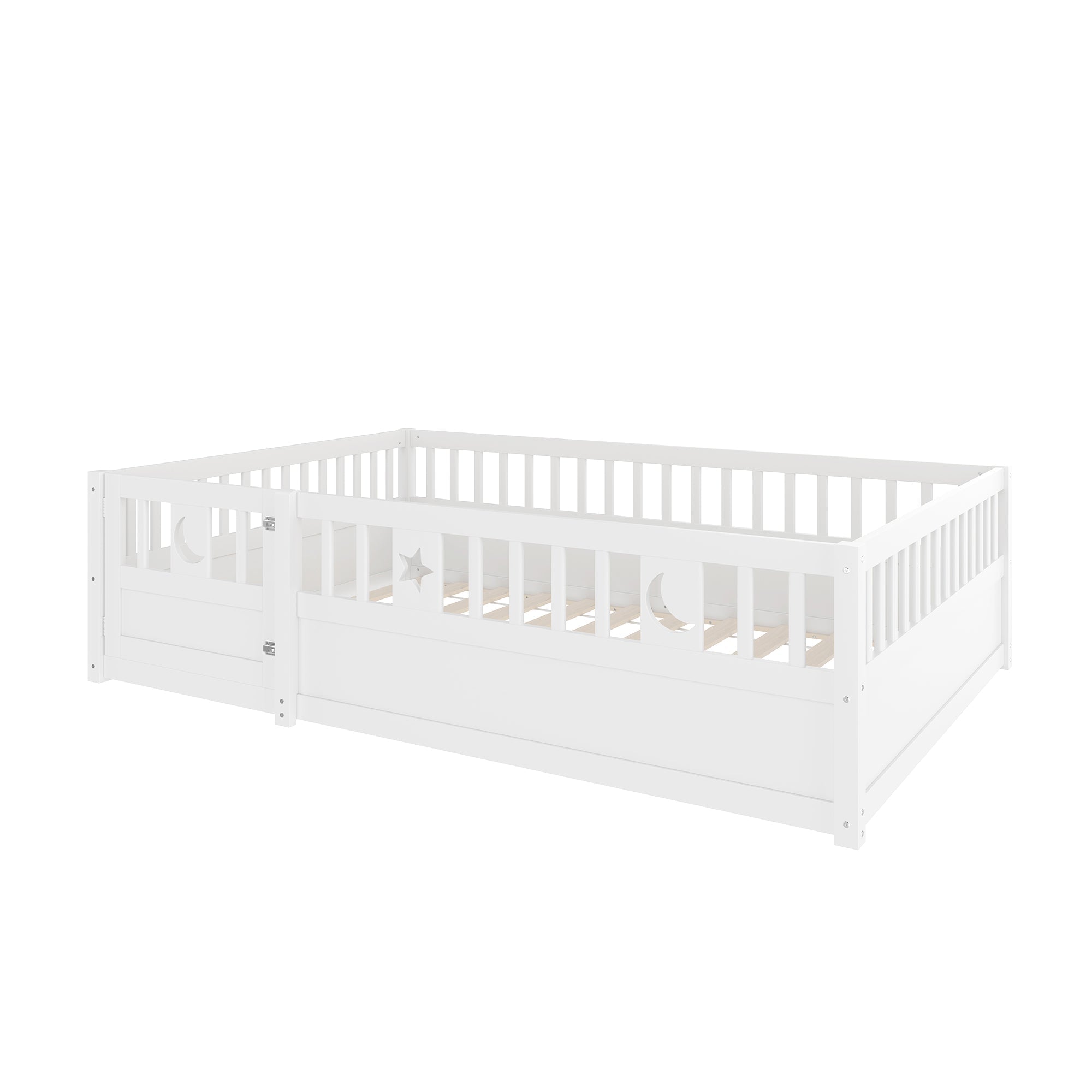Logidon paneelbed 140x190 wit met rastersterdecor zonder matras
