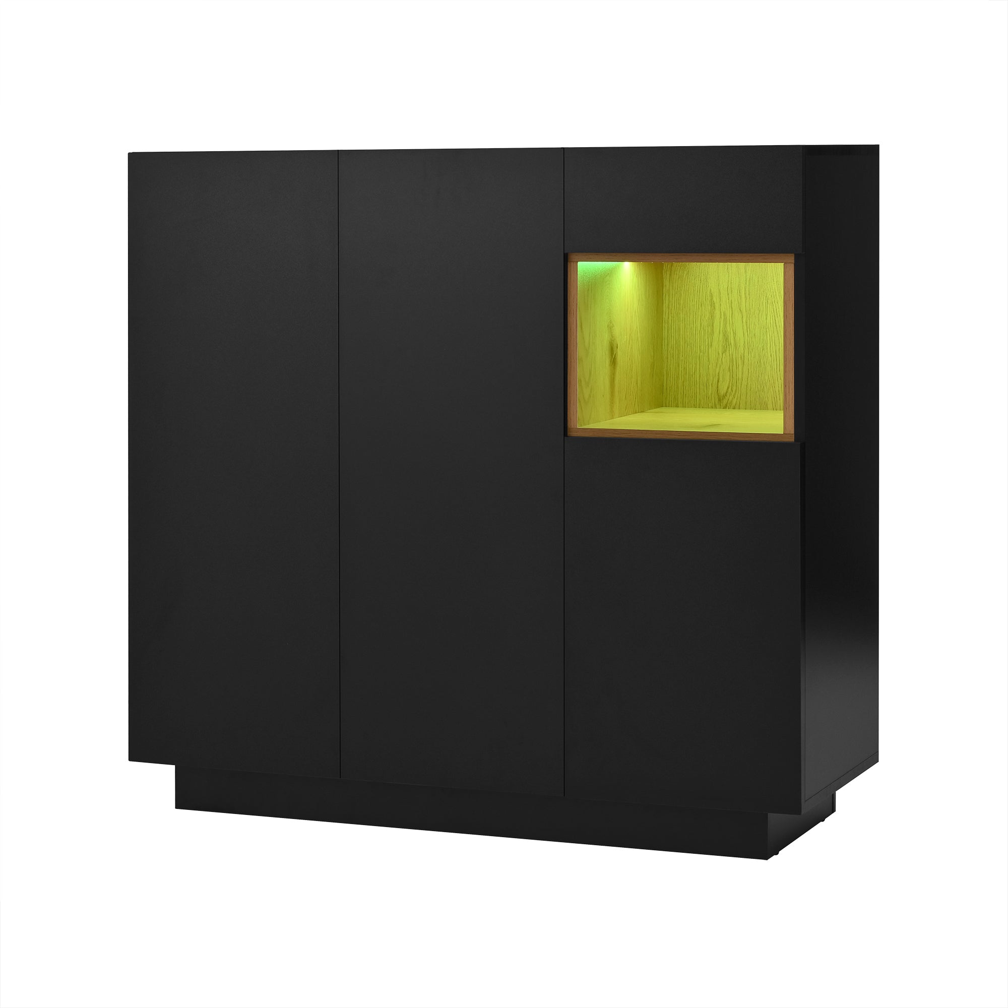Logidon schoenenkast met LED verlichting zwart hout 14-18 paar
