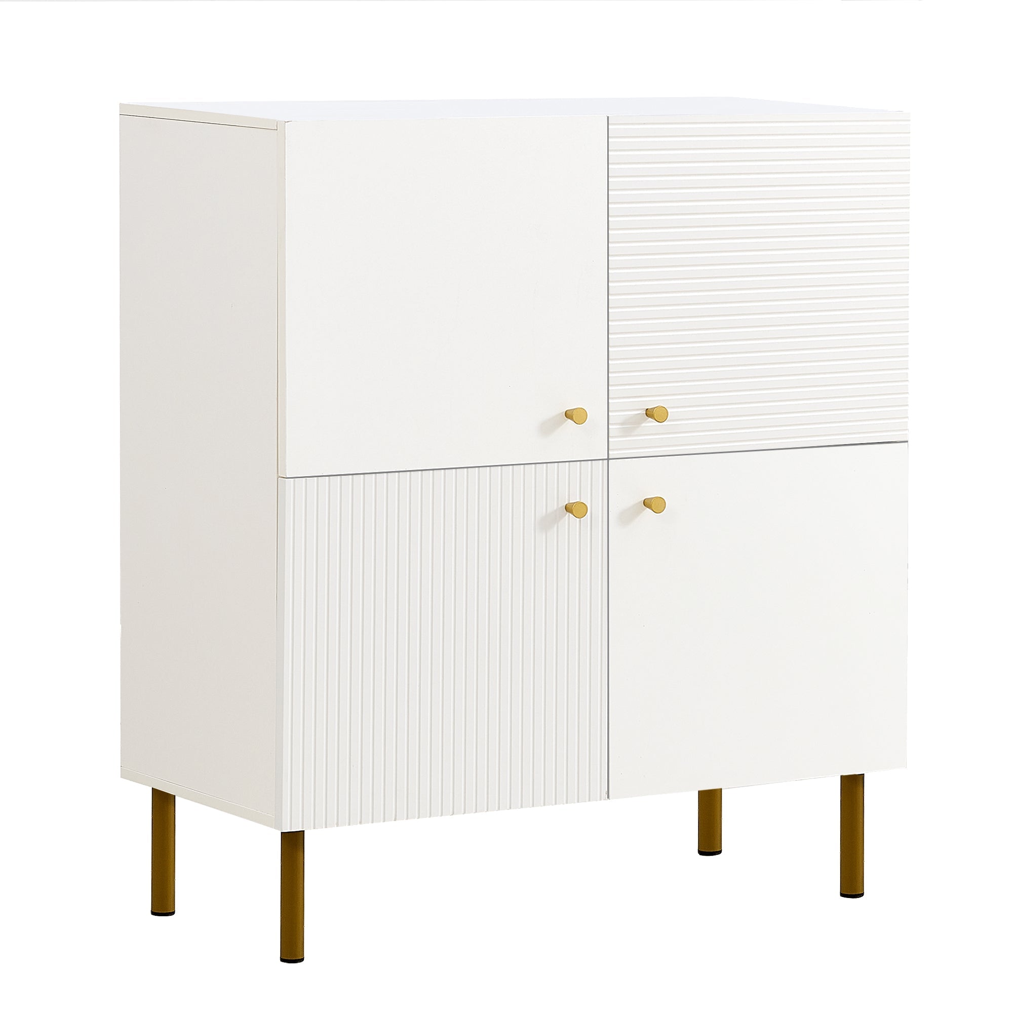Logidon Wit MDF dressoir 80x36x90 cm zinken handvat stalen poten