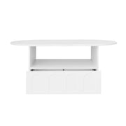 Logidon wolkvormige salontafel wit met lades en plank