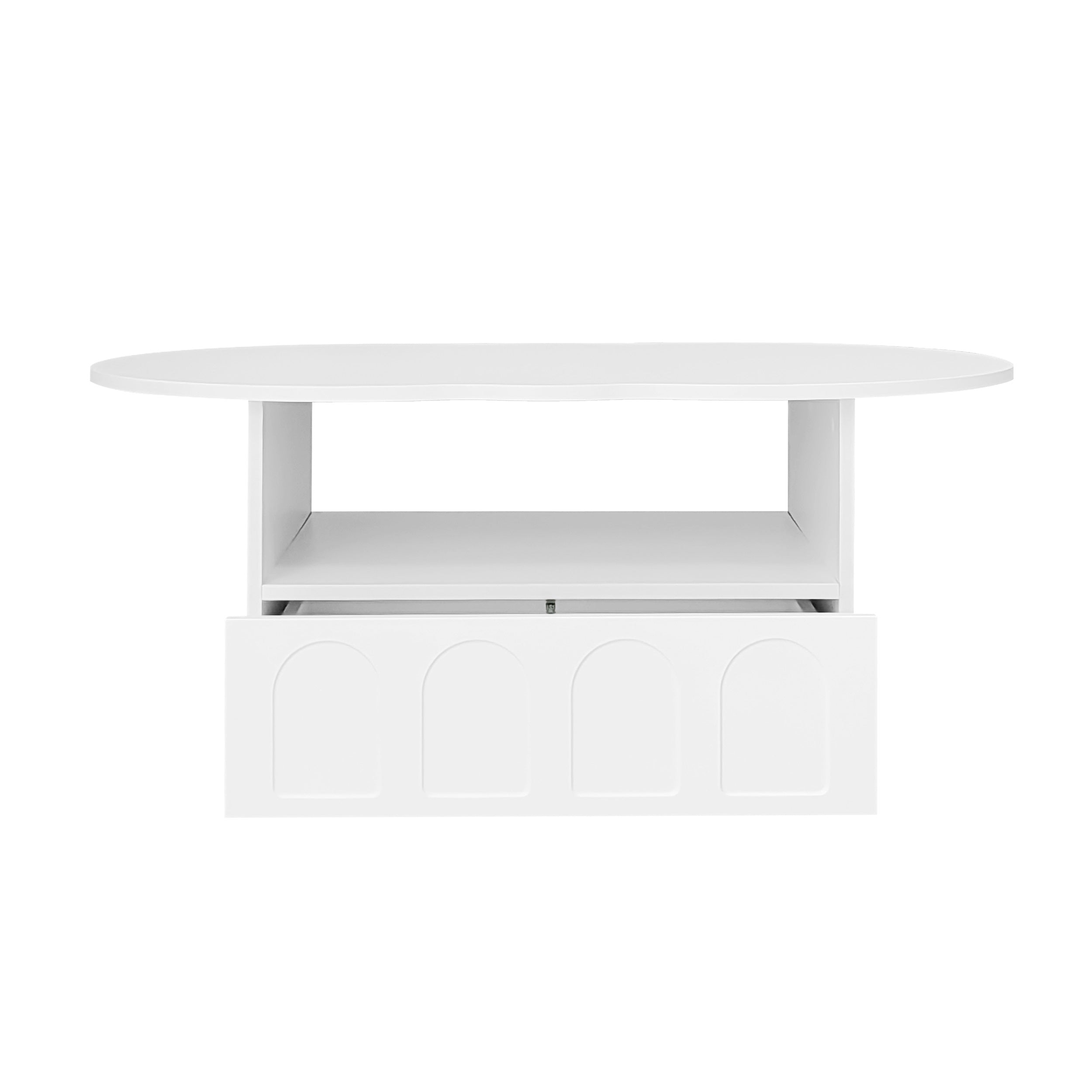 Logidon wolkvormige salontafel wit met lades en plank
