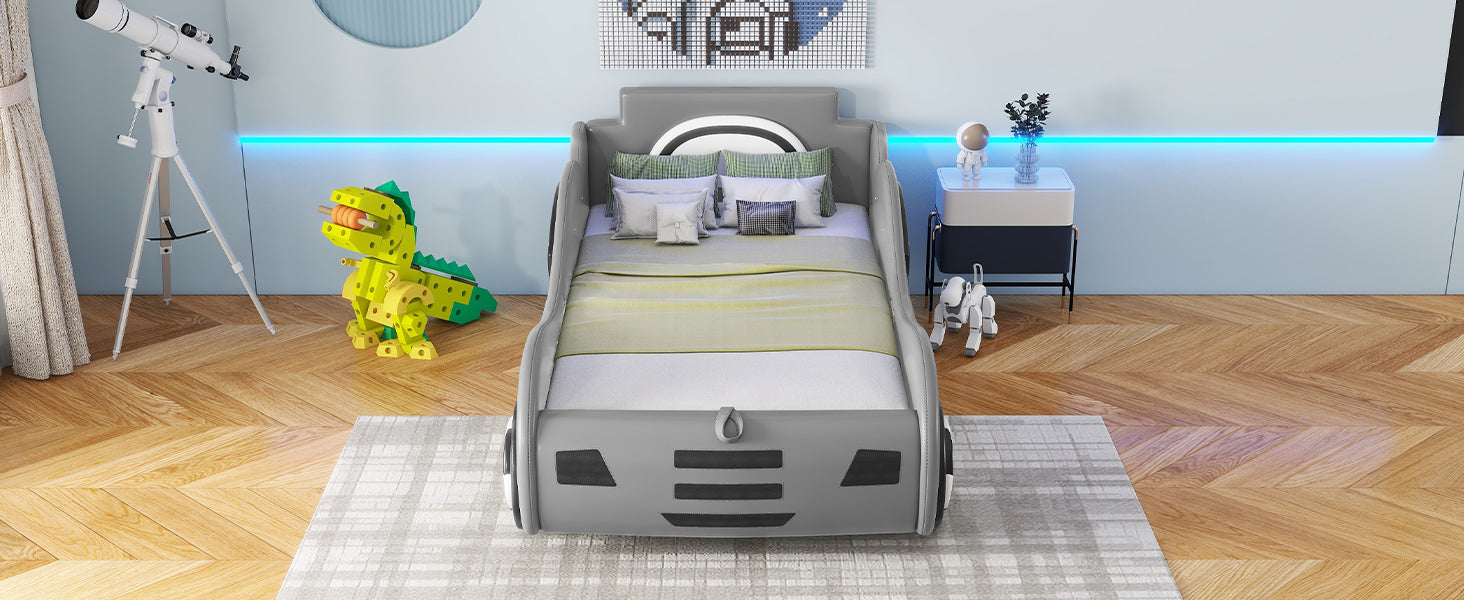 Logidon autobed 90x200 cm grijs met opbergruimte onder het bed