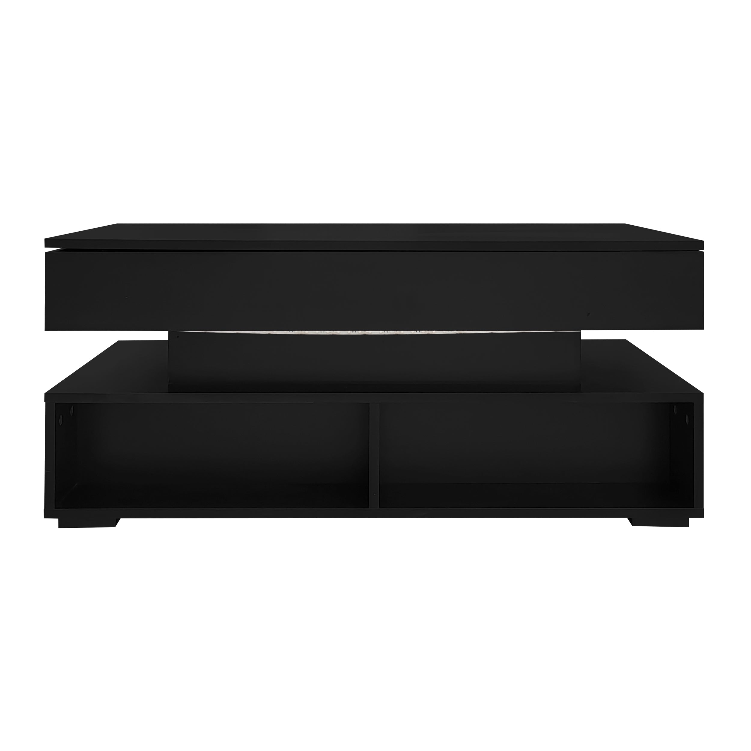 Logidon Verstelbare Salontafel 100x50x44 cm Zwart LED Verlichting