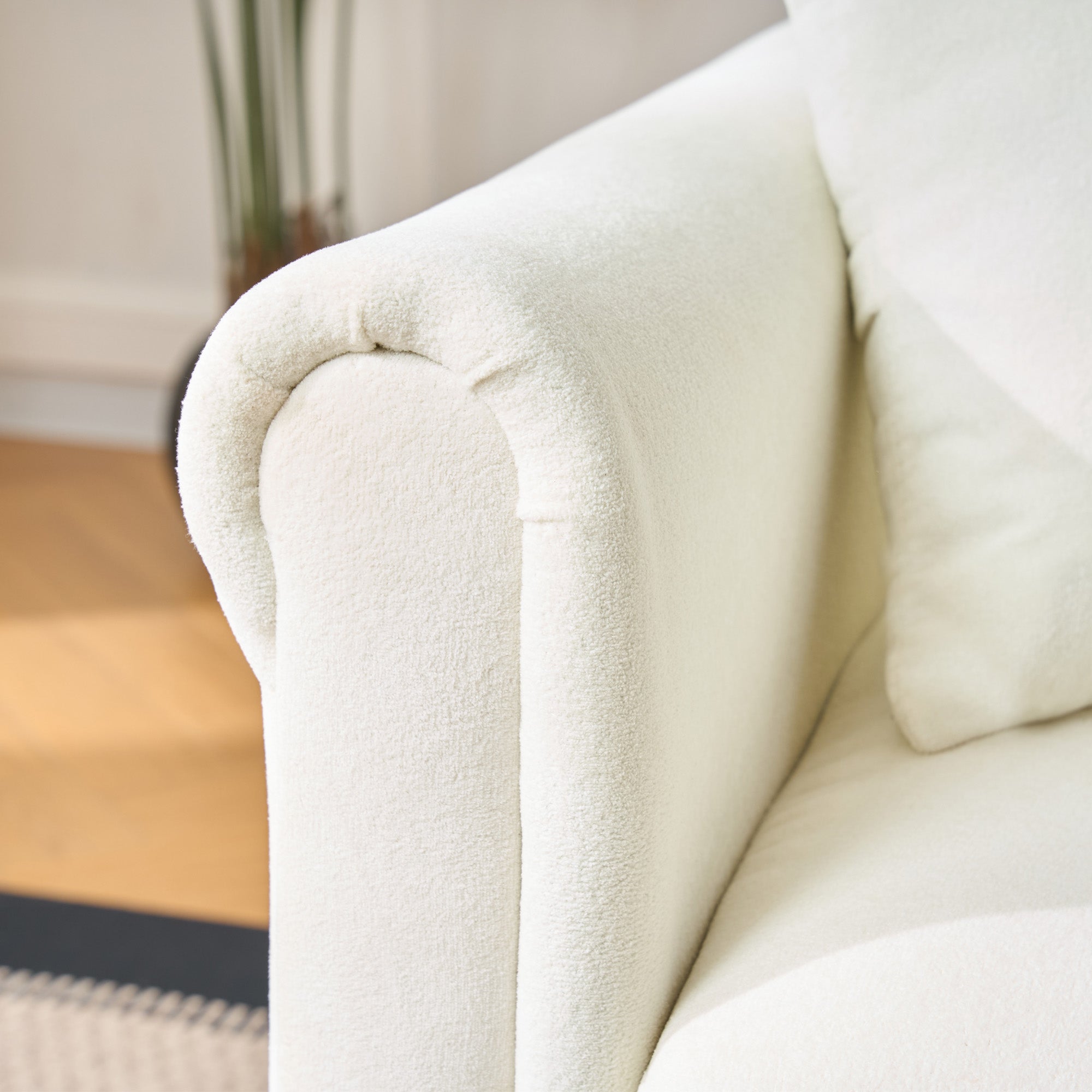 Logidon hoekslaapbank slaapfunctie L-vorm chenille beige