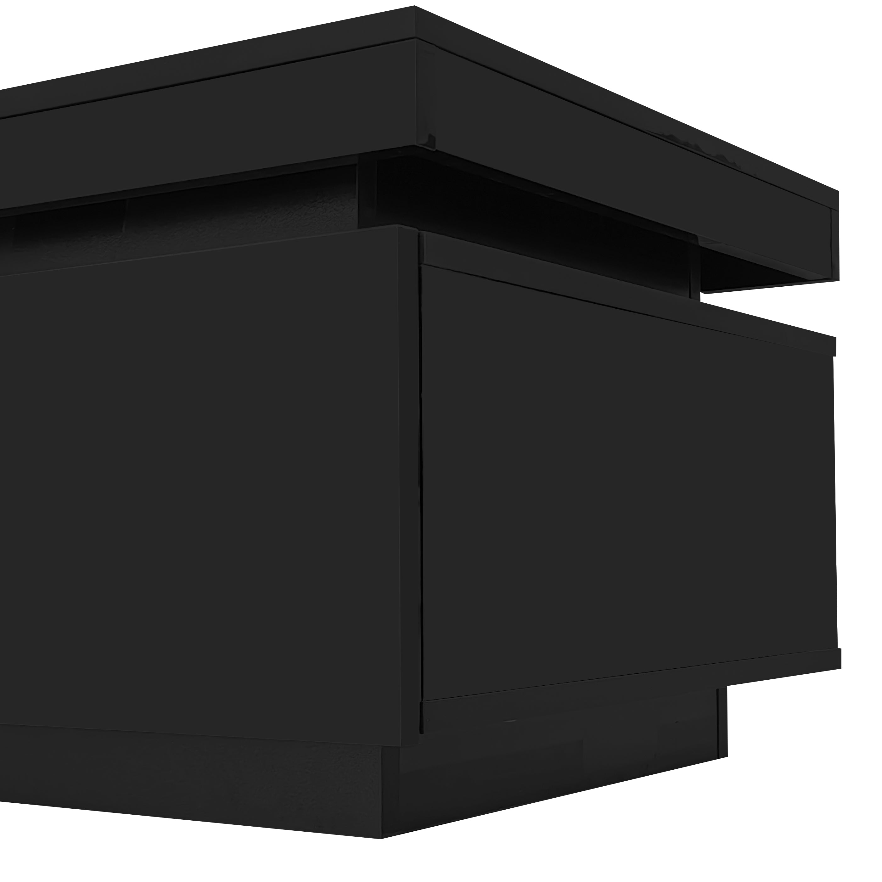 Logidon hoogglans salontafel zwart met LED verlichting 100x50x40 cm