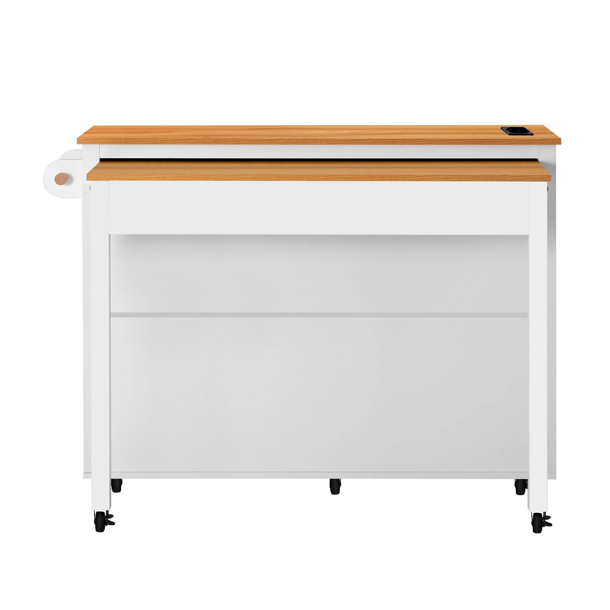 Logidon Keukeneiland op Wielen Wit Uitschuifbare Werkplek 120 cm