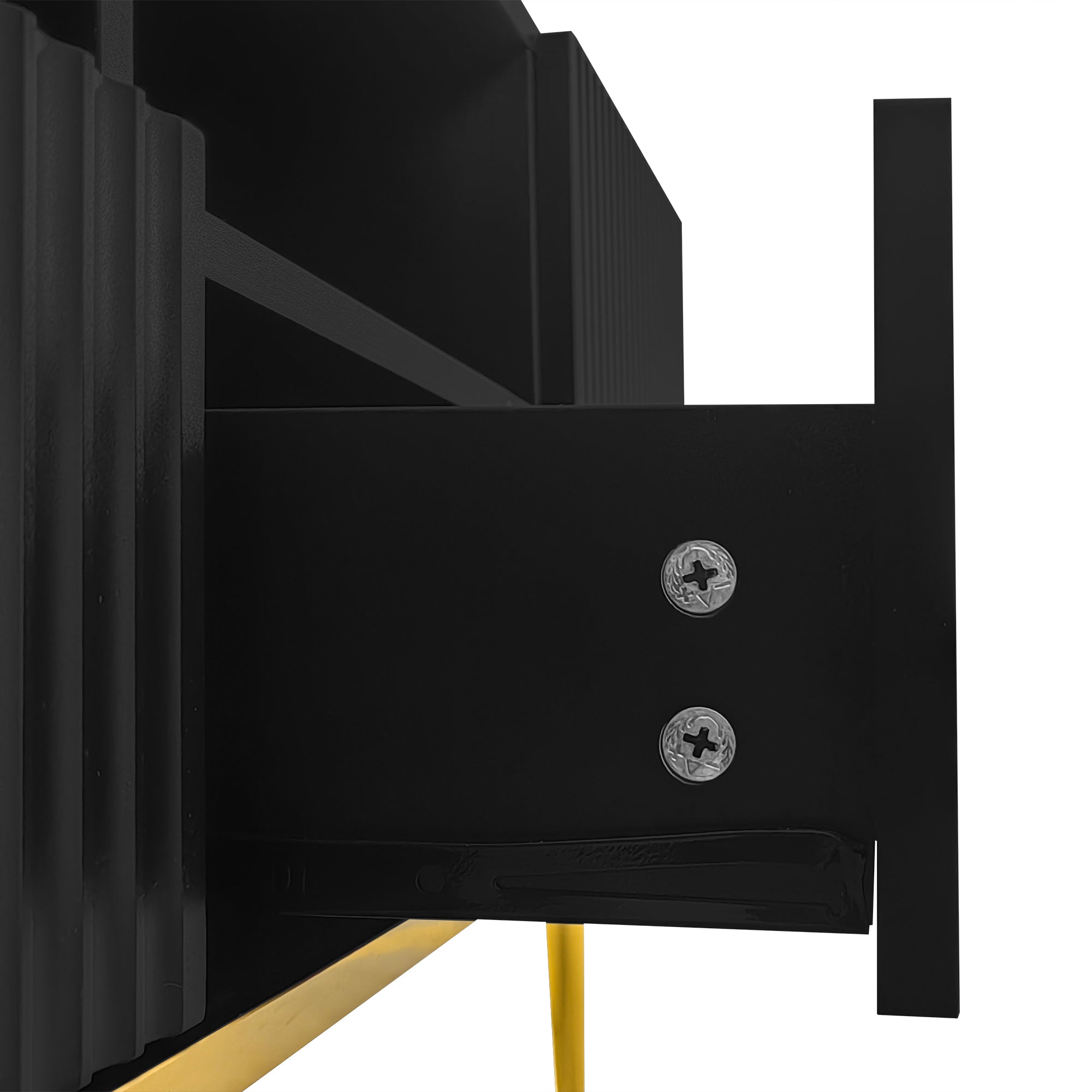 Logidon Modern TV-meubel 165 cm Zwart met Gouden Voeten en Rand