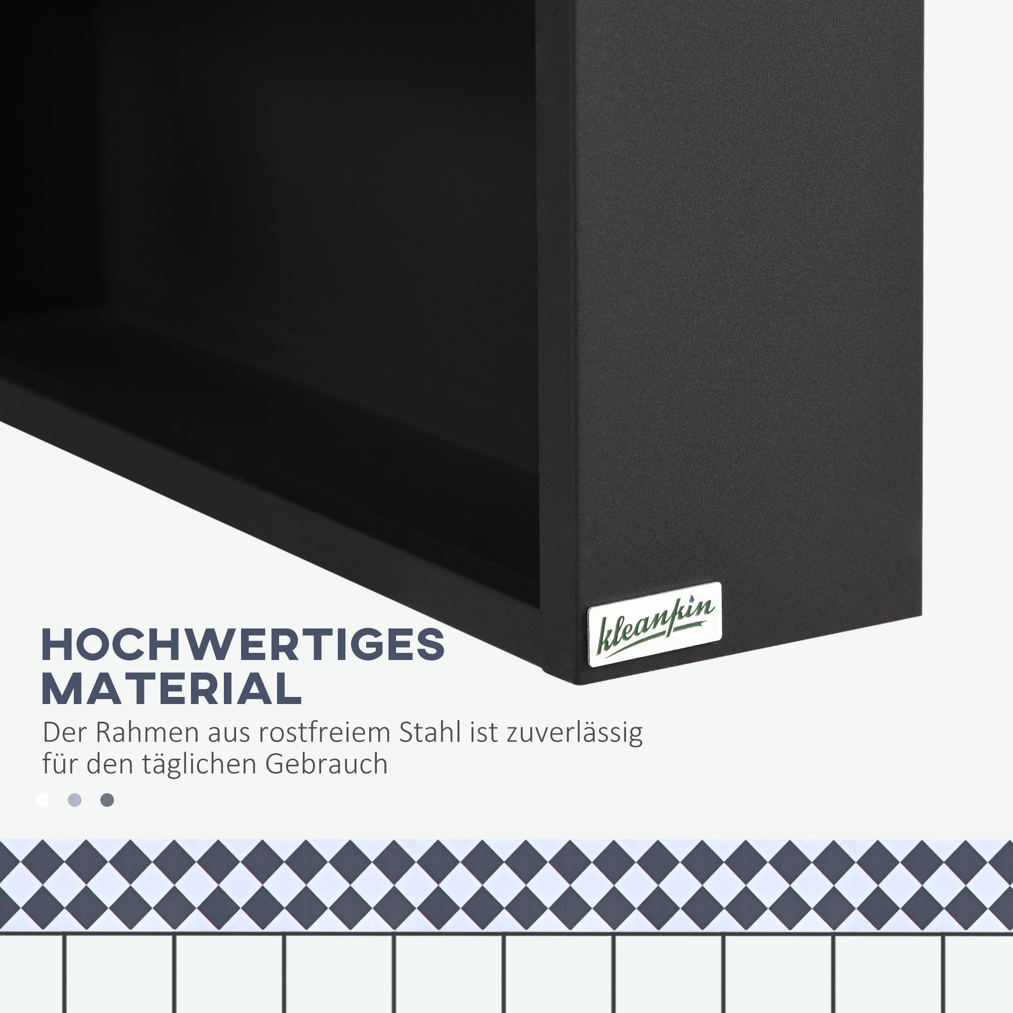 Logidon spiegelkast zwart RVS 46x58 cm badkamermeubel