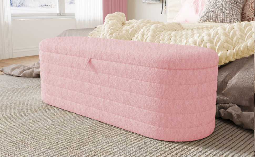 Logidon slaapbank en voetenbank 120x40 cm roze met opbergruimte