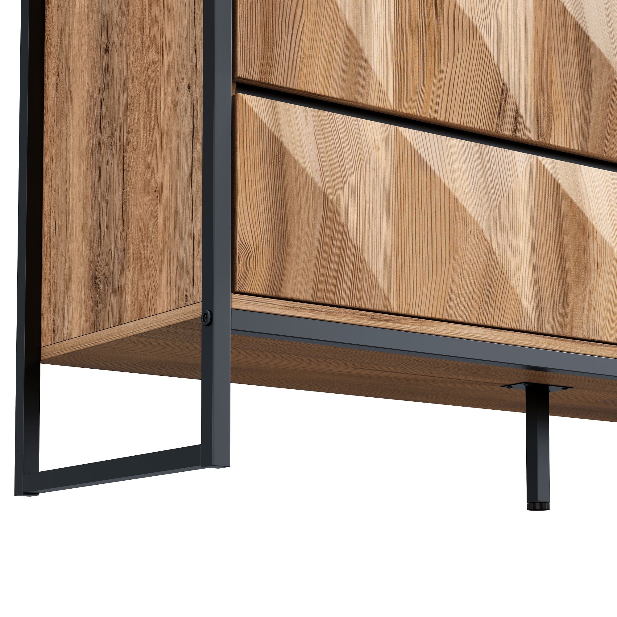 Logidon dressoir 120x40x80 zwart houtlook 6 lades