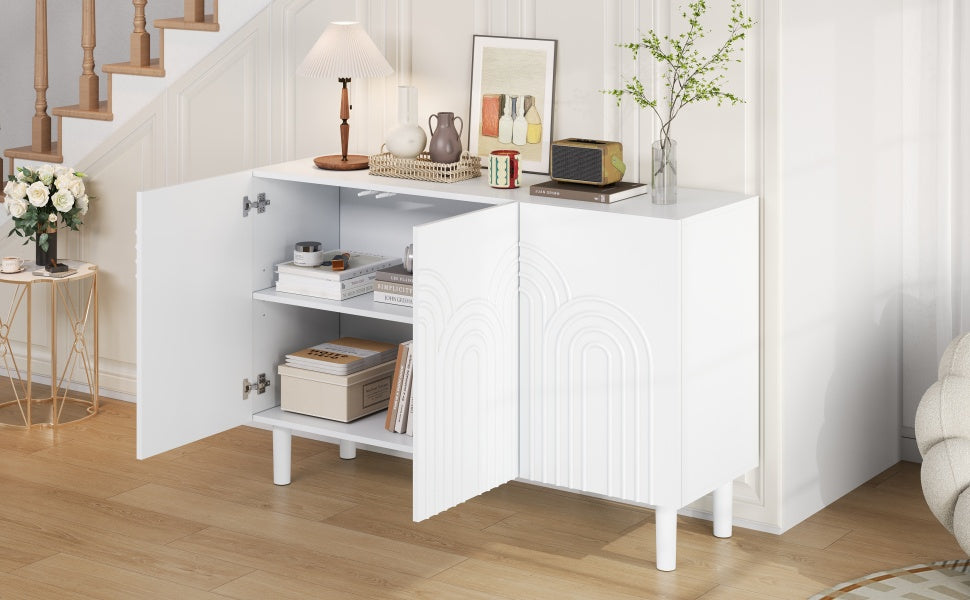 Logidon Dressoir 120x38,5x79 cm Wit MDF met 3 deuren