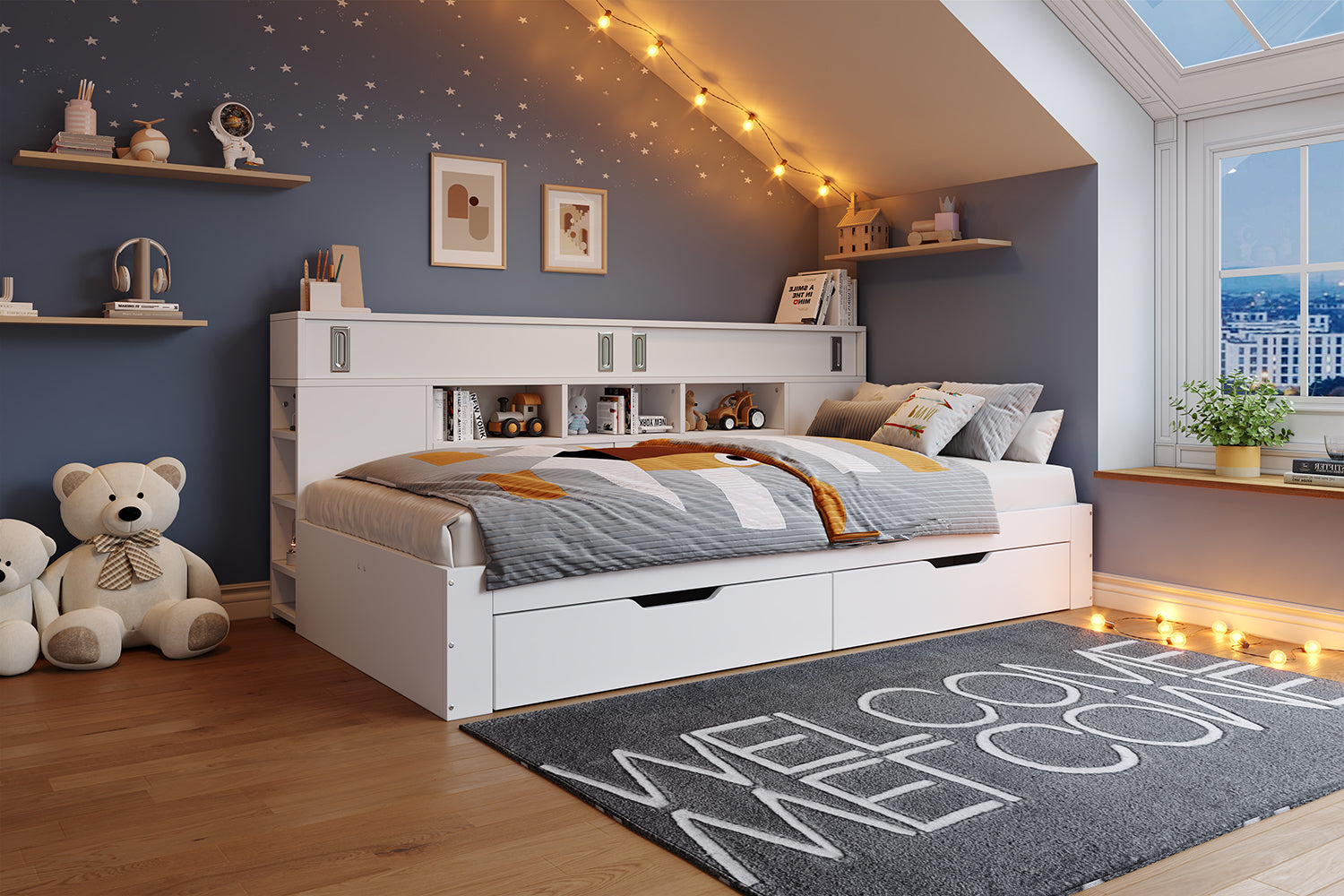 Logidon Daybed 140x190 Wit met lades en opbergruimte