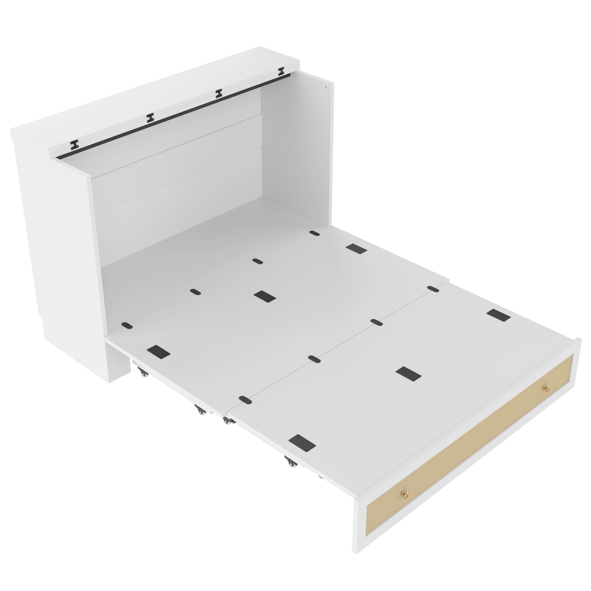 Logidon opklapbed 140x200 wit met USB-aansluiting en lades