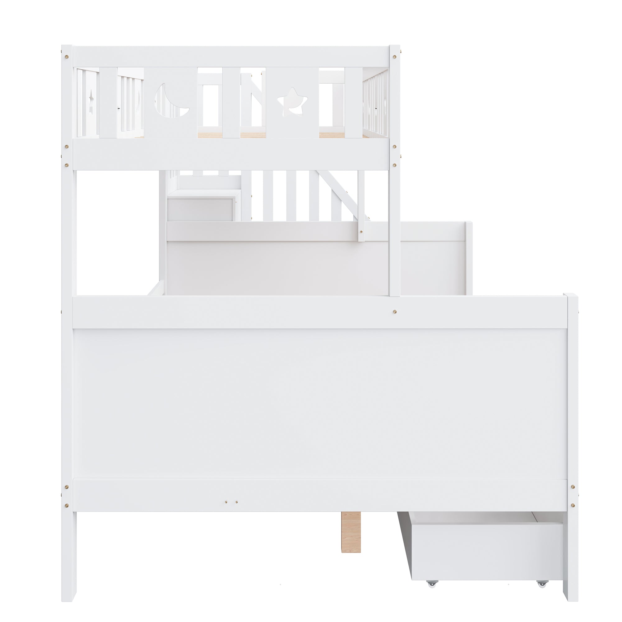 Logidon kinderstapelbed 90x200/140x200 wit met veiligheidstrap