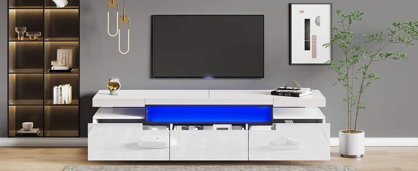 Logidon Elegant hoogglans TV-meubel wit 160x39x42cm met LED