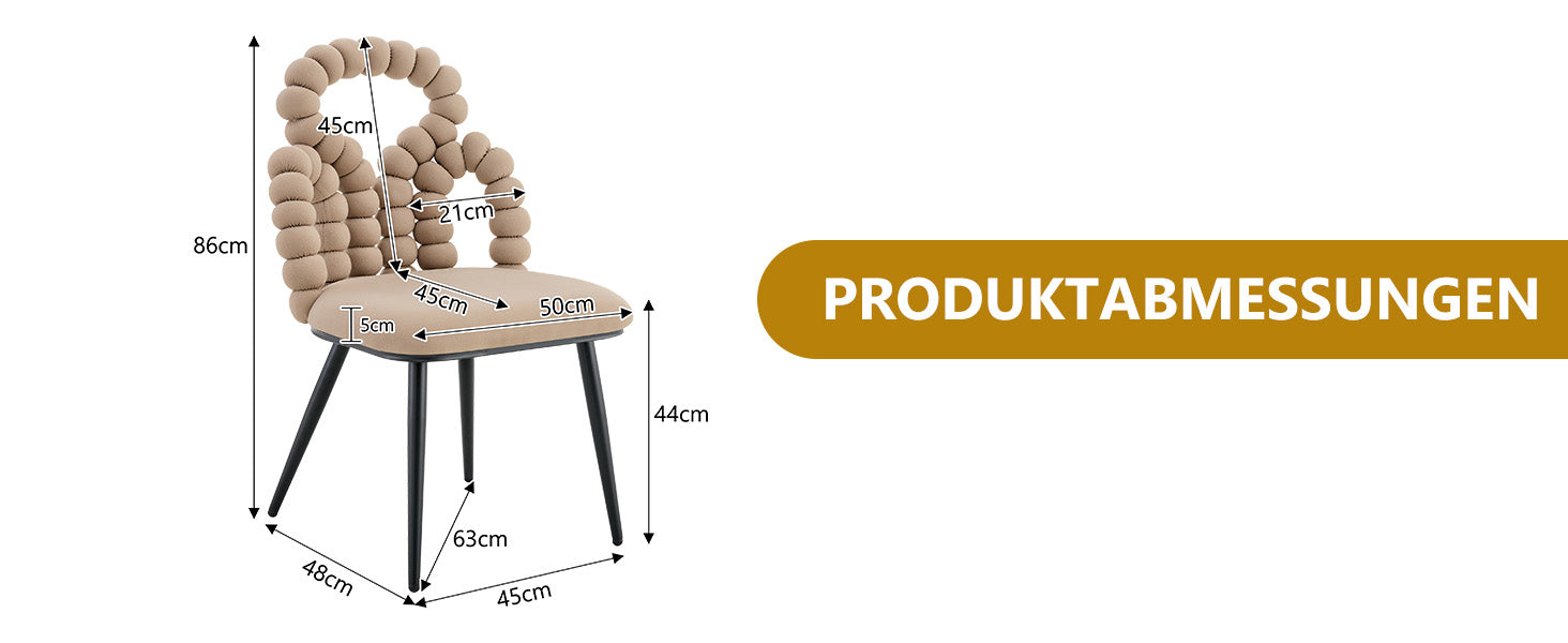 Logidon beige fluwelen eetkamerstoelen set met 2 kogelketting rugleuning