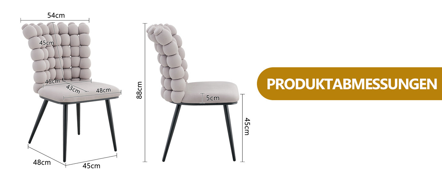 Logidon lichtgrijze fluwelen eetkamerstoelen met kogelketting rugleuning set van 2