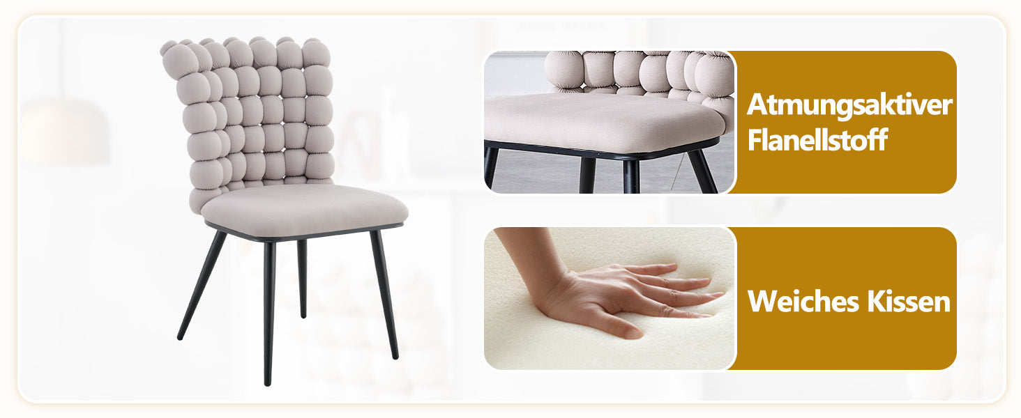 Logidon lichtgrijze fluwelen eetkamerstoelen met kogelketting rugleuning set van 2