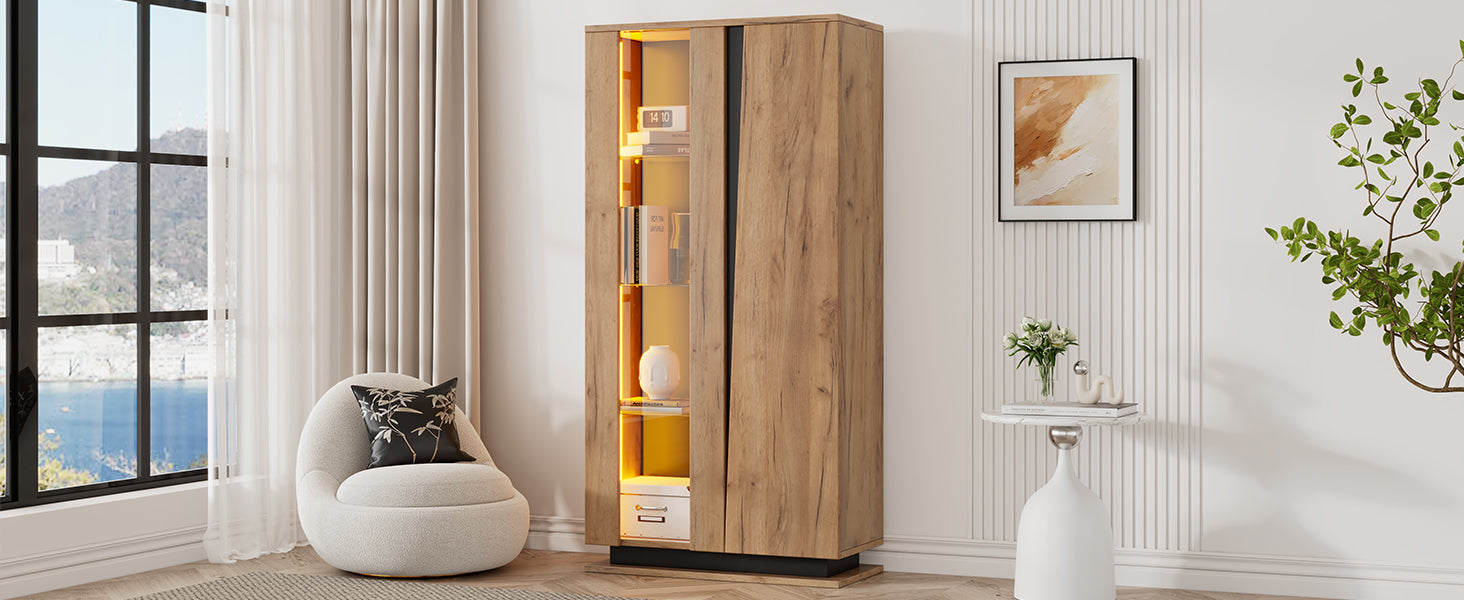 Logidon vitrinekast 80x35x160 cm met acryl deuren en 8 planken