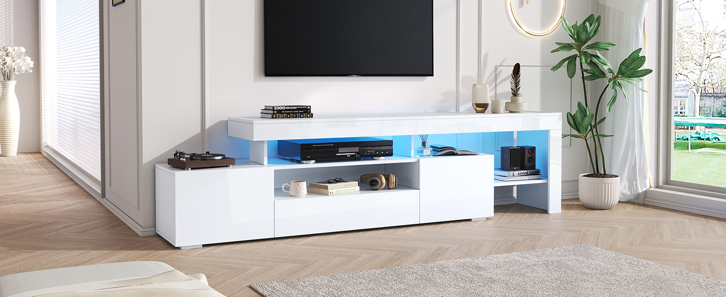 Logidon TV-meubel 192 x 37 x 53 cm witte hoogglans LED-verlichting