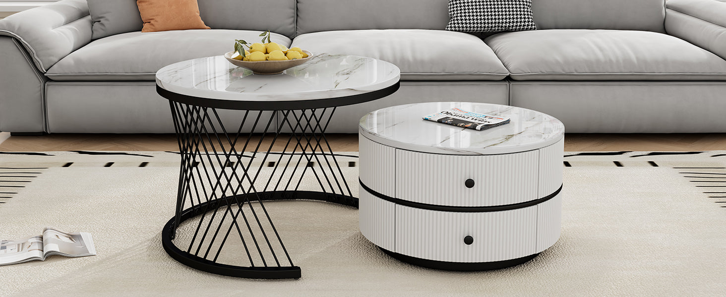 Logidon Elegant Nest salontafelset wit, 2-delig, 60x60/50x50