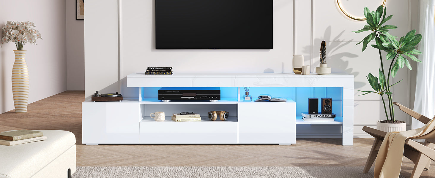 Logidon TV-meubel 192 x 37 x 53 cm witte hoogglans LED-verlichting