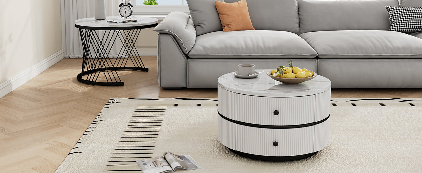 Logidon Elegant Nest salontafelset wit, 2-delig, 60x60/50x50