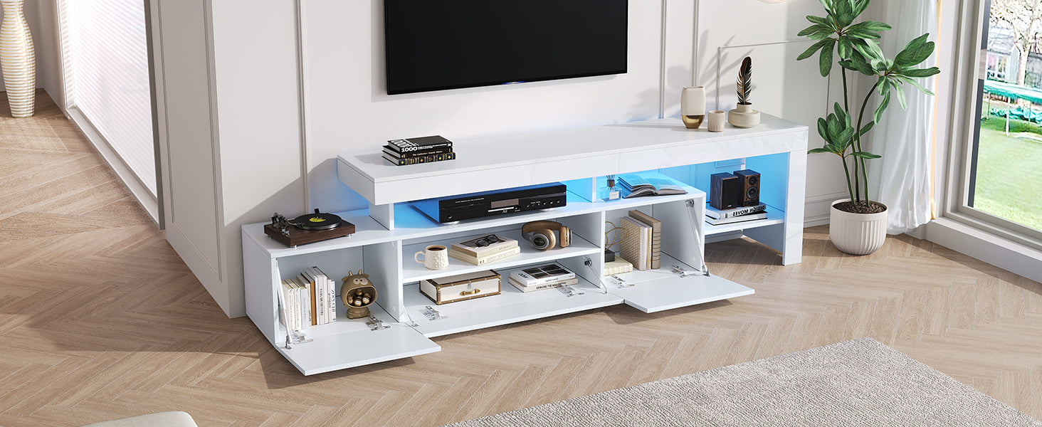 Logidon TV-meubel 192 x 37 x 53 cm witte hoogglans LED-verlichting