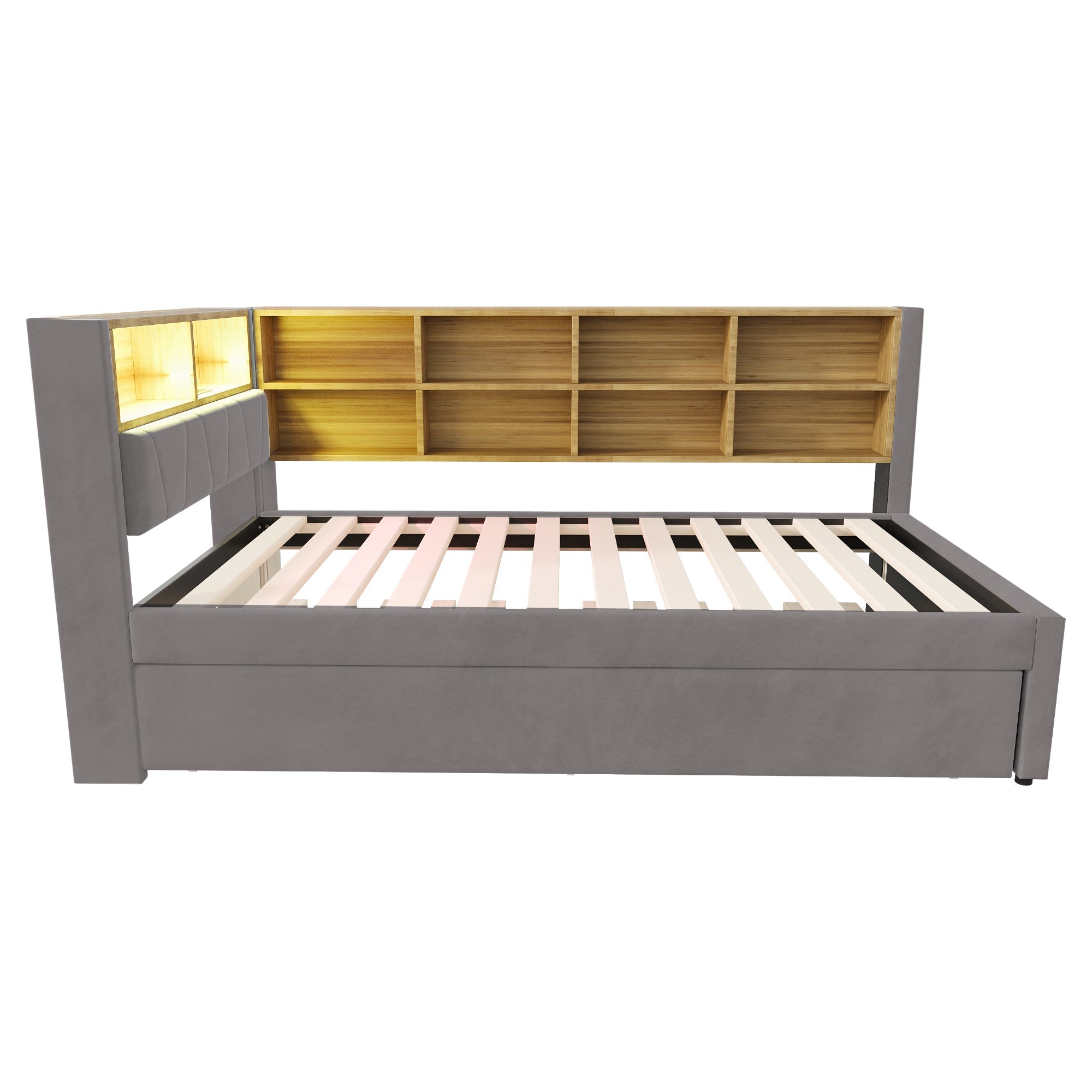 Logidon slaapbank 90x200 met uitschuifbaar bed 90x190 LED-verlichting
