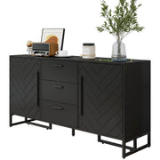 Logidon dressoir met visgraatmotief, 2 deuren en 3 lades