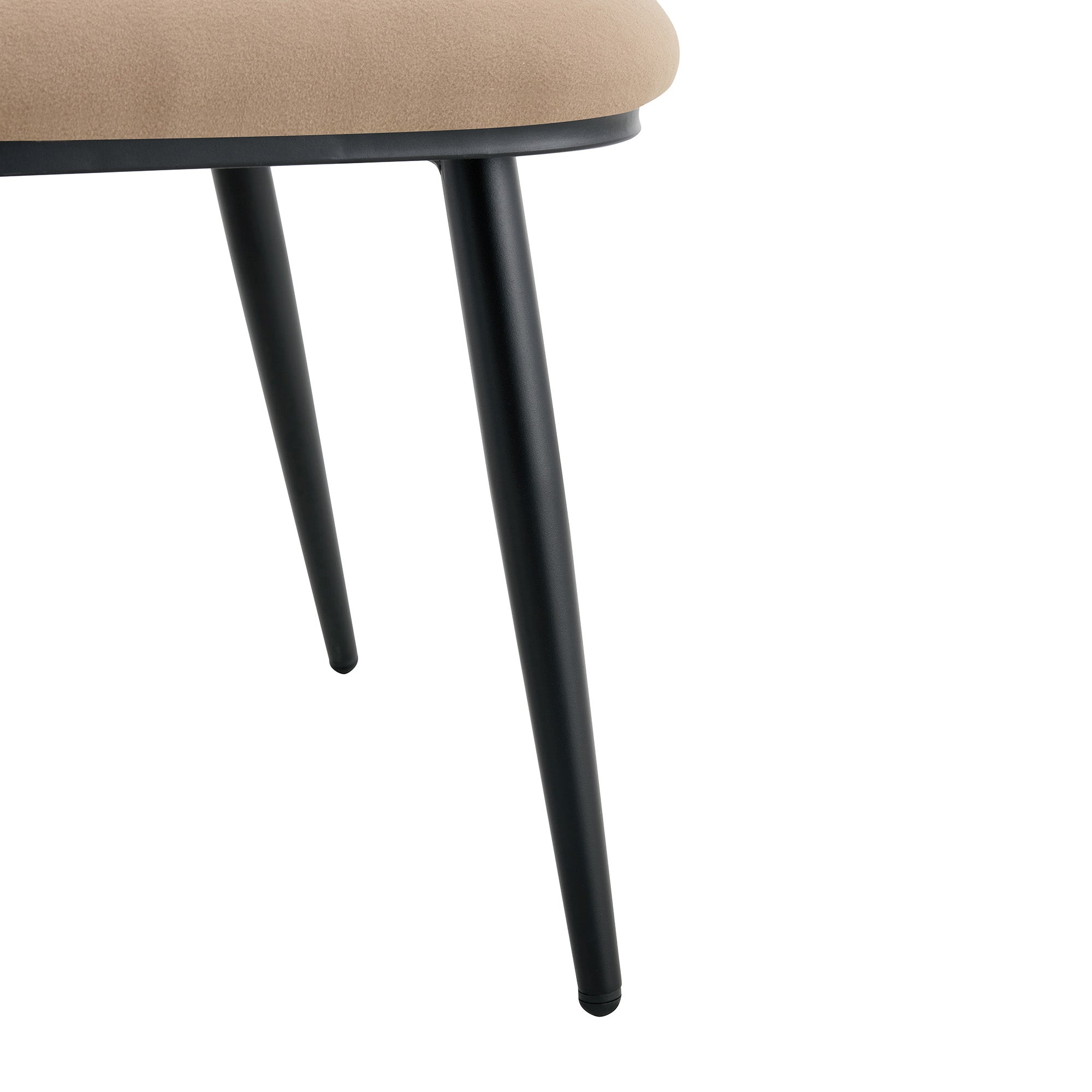 Logidon beige fluwelen eetkamerstoelen set met 2 kogelketting rugleuning
