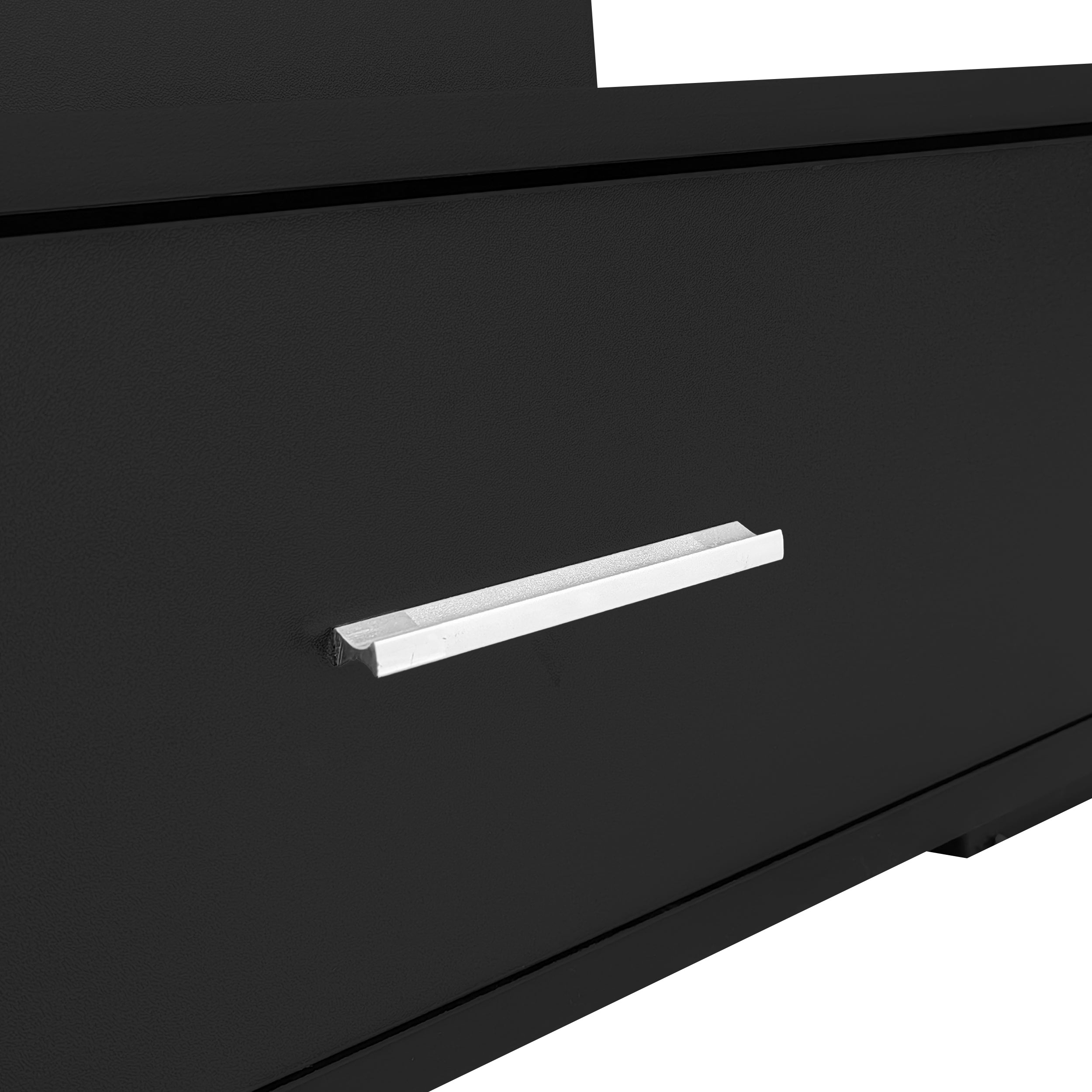 Logidon Verstelbare Salontafel 100x50x44 cm Zwart LED Verlichting