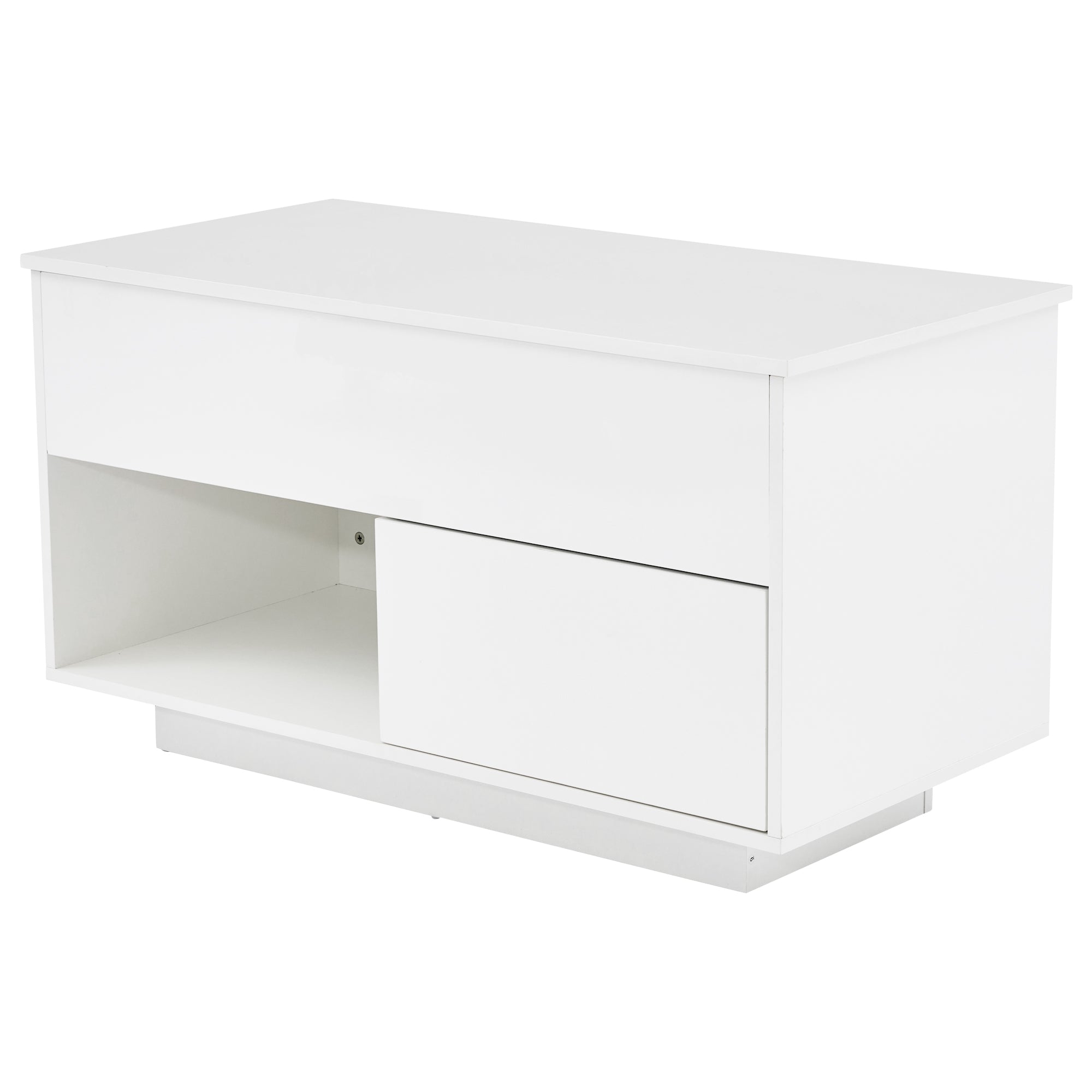 Logidon hoogglans hefsalontafel 100 x 50 cm witte LED-verlichting