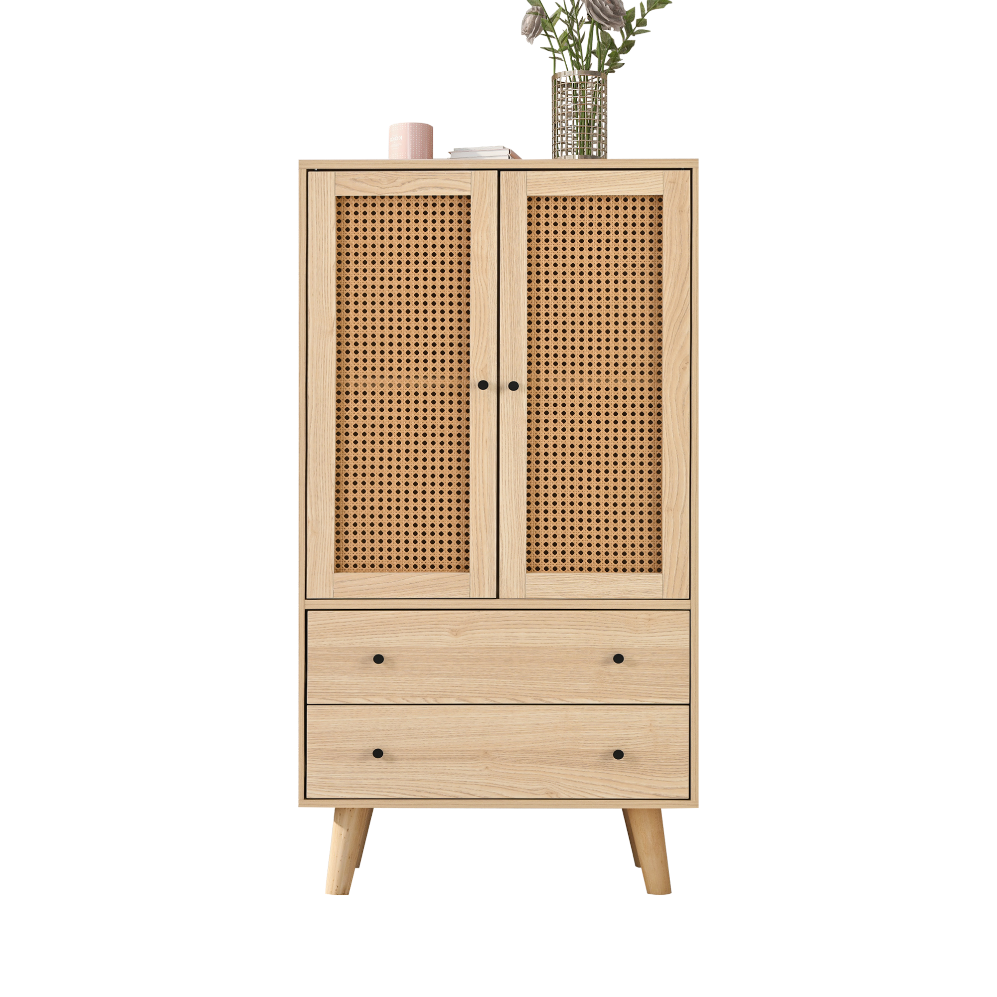 Logidon dressoir 60x120 cm eikenlook rotanlook 2 deuren 2 lades